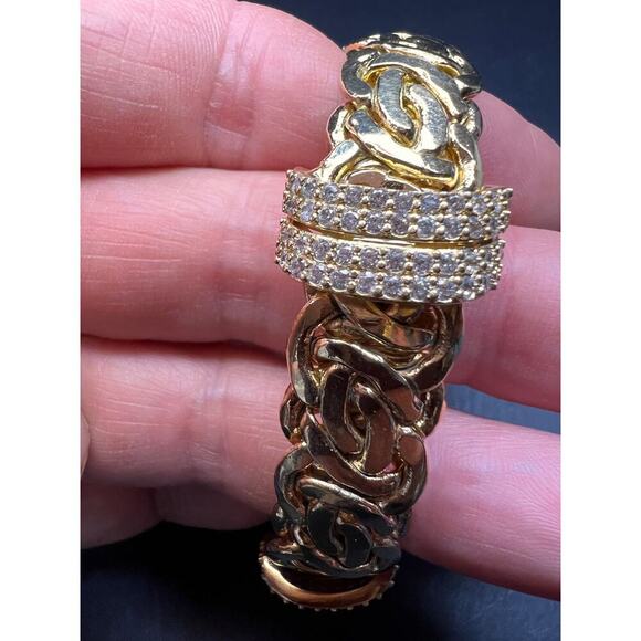 Moda Al Massimo White Cubic Zirconia Gold Over Bronze Designer Bracelet - Picture 13 of 16